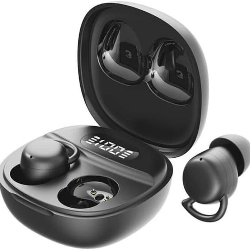 RISOKEYS - Bluetooth Sleep Headphones, 40H Battery, Lightweight Mini Bluetooth Earbuds for Sleeping & Travel, Black