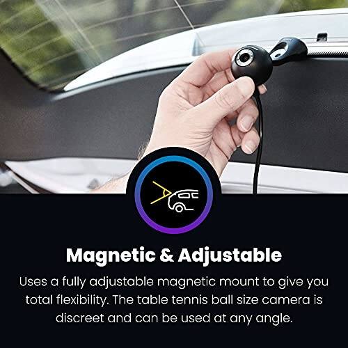 Magnetic & Adjustable

Uses a fully adjustable magnetic mount to give you total flexibility. The table tennis ball size camera is discreet and can be used at any angle.
