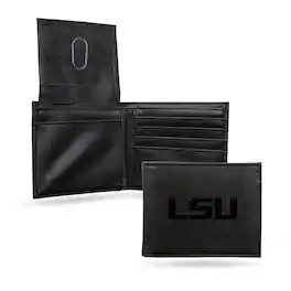Rico Industries - LSU Tigers Laser Engraved Black Billfold Wallet - Multi