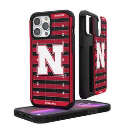 Keyscaper - NCAA - Nebraska Huskers Logo Field iPhone Rugged Case - 13 - Multicolor