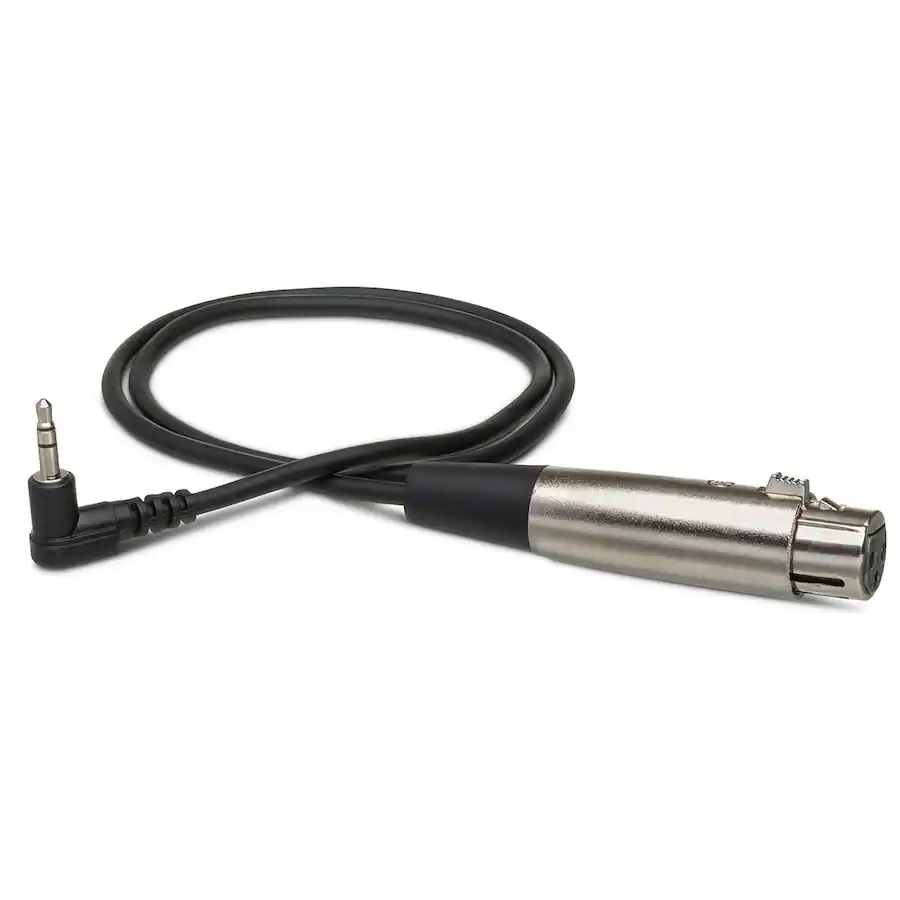 Angle Connection Design Hosa Technology 2' XLR3F to Right Angle 3.5mm TRS Microphone Cable ...