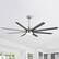 Front. Breezary - 72" Large Indoor Ceiling Fan with Remote, 8 ABS Blades, 6-Speed DC Motor, Timer, 7''/12''Downrods, Light/No Light Option - Satin Nickel and Black(With Light).