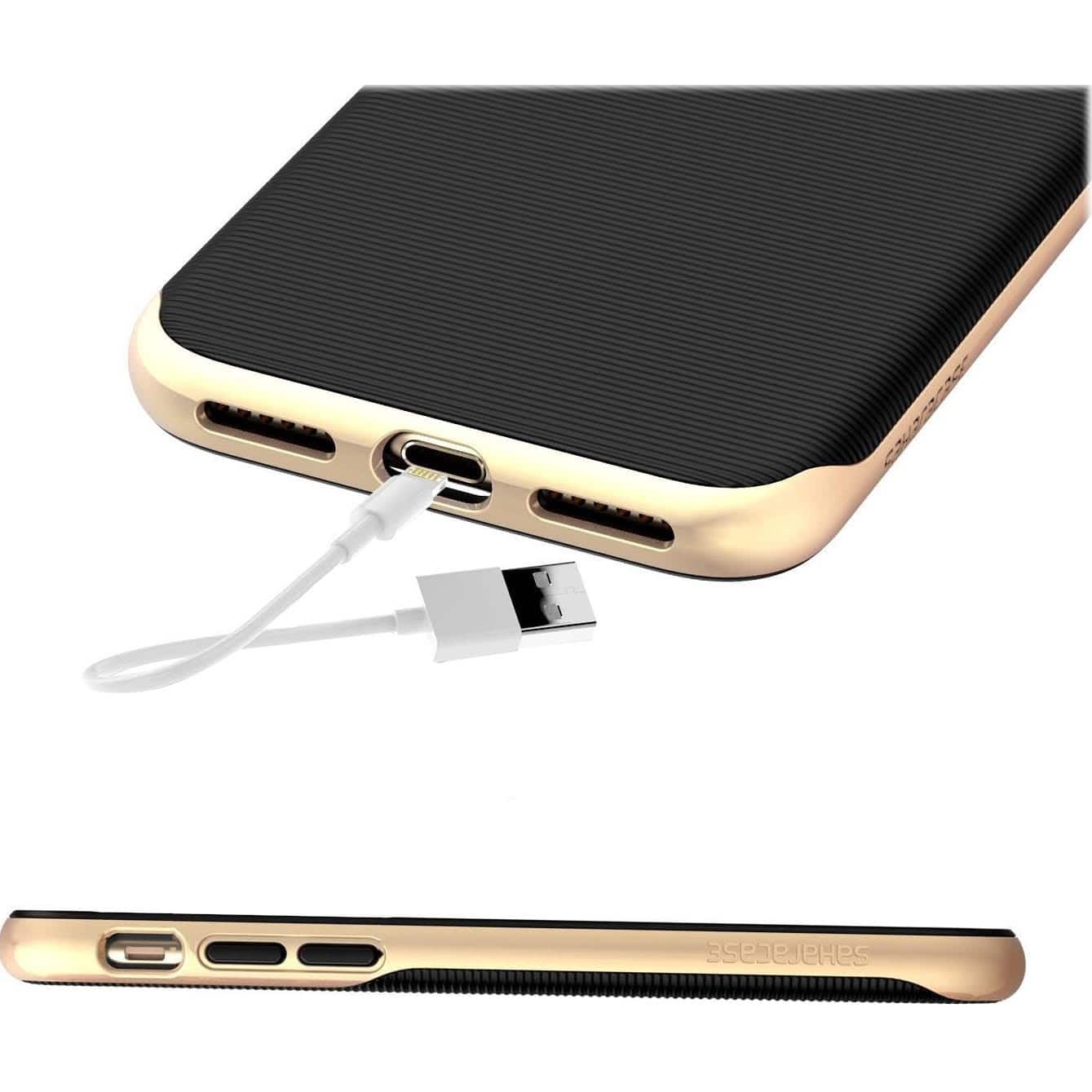 Alt View 15. SaharaCase - Trend Series Case for Apple iPhone 7, 8, SE (3rd Generation 2022) - Black Gold.