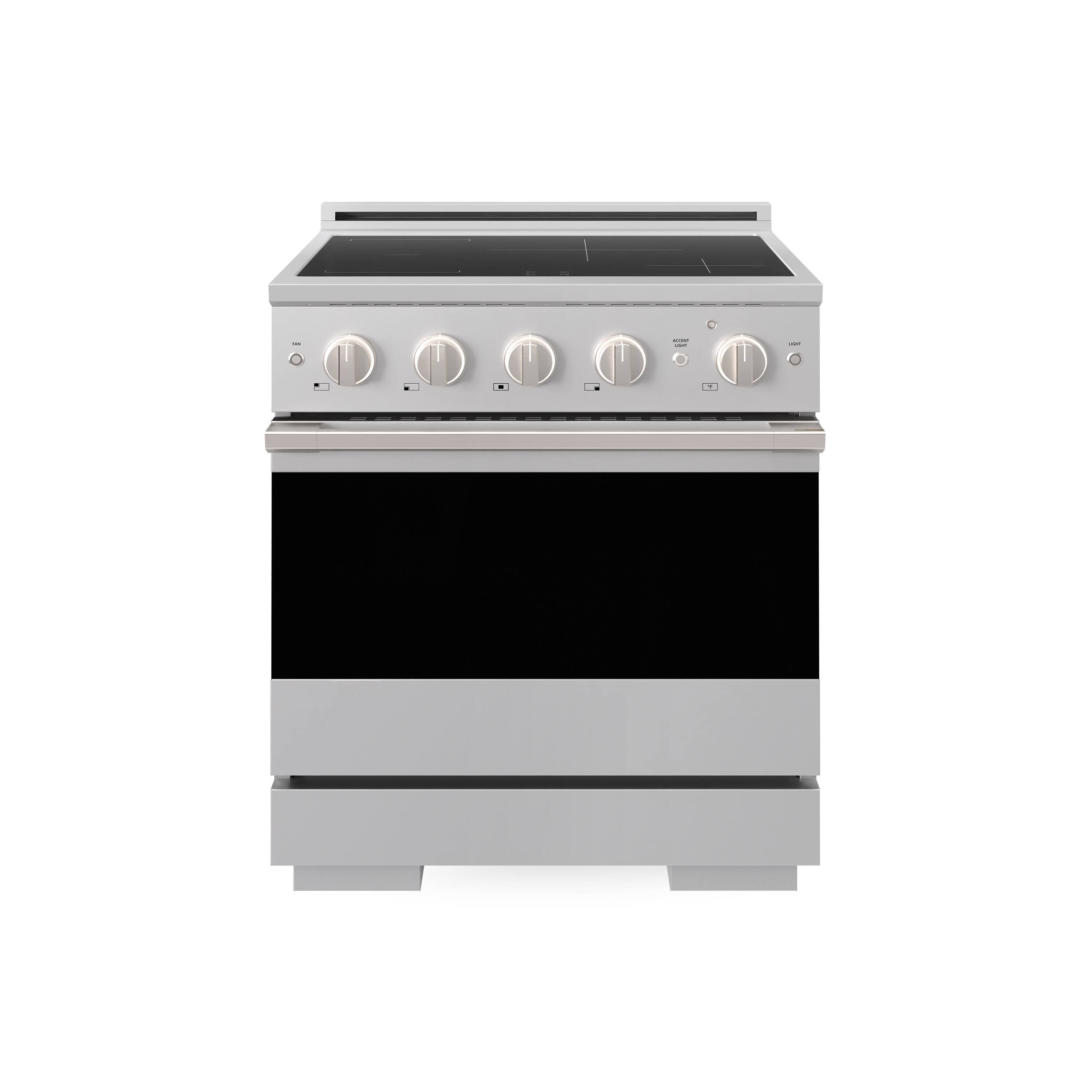 Front. ZLINE - 30 in. 4.2 cu. ft. Marino Freestanding Induction Range with 4 Burners and Convection Oven in Stainless Steel - Stainless Steel.