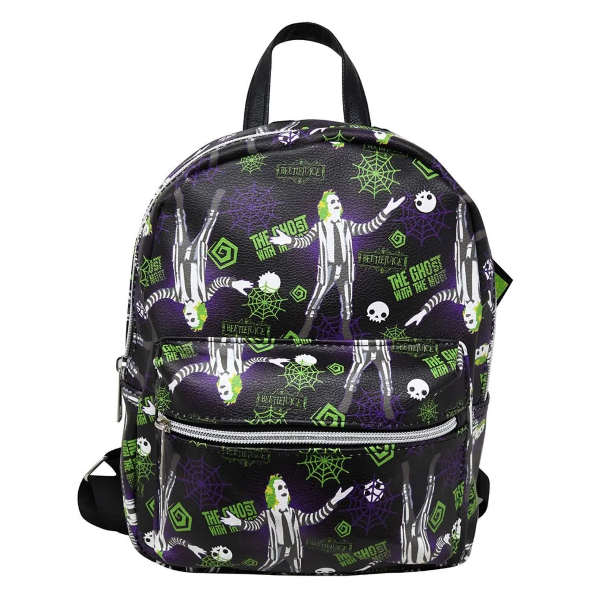 UPD - Beetlejuice All Over print 10" Mini Deluxe Backpack with 1 Front pocket - Multicolored