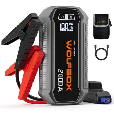 WOLFBOX 2000A Car Jump Starter, Portable Battery Booster Pack, 12V Power Bank for 7L Gas & 6L Diesel Engines MV12 - Best Buy WOLFBOX 2000A Car Jump Starter, Portable Battery Booster Pack, 12V Power Bank for 7L Gas & 6L Diesel Engines MV12 - Best Buy