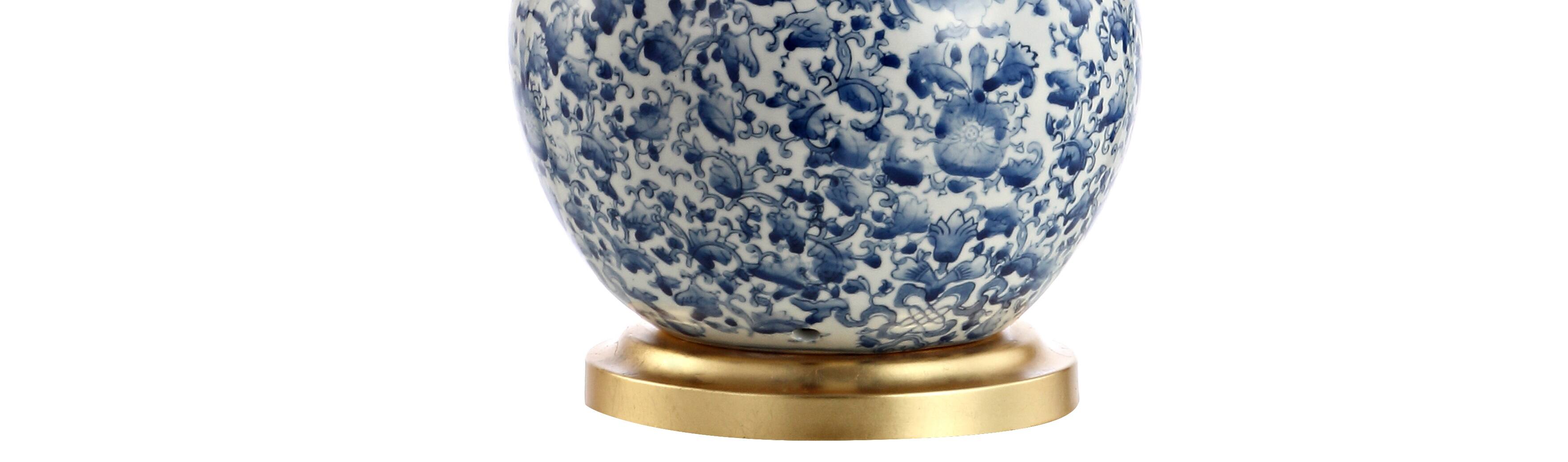 Alt View 7. Jonathan Y - Chinois 30" Ceramic/Iron Classic Cottage LED Table Lamp, Blue/White - Blue/White.