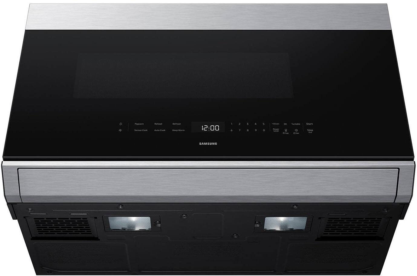 Popcorn Sensor Cook  
Refrigerator AURA Cook  
Defrost KIMO Wares  
12:00  
1 2 3 4 5  
6 7 8 9 0  
100 rewier savel  
and at  
Twitter  
Start Stop Like  
SAMSUNG