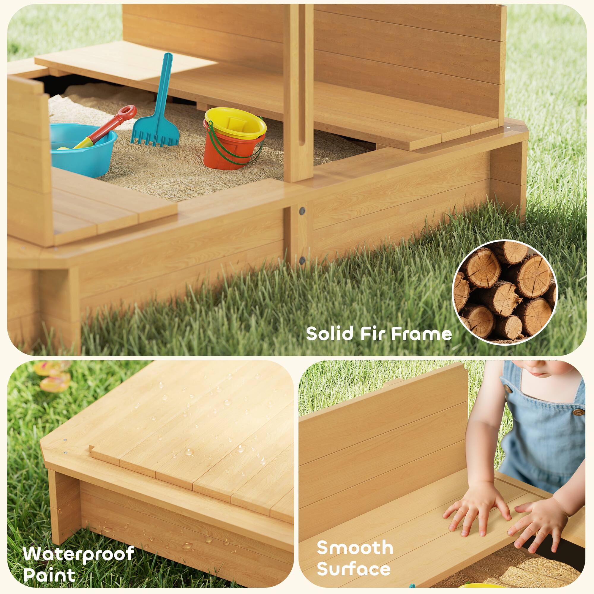 Solid Fir Frame  
Waterproof Paint  
Smooth Surface
