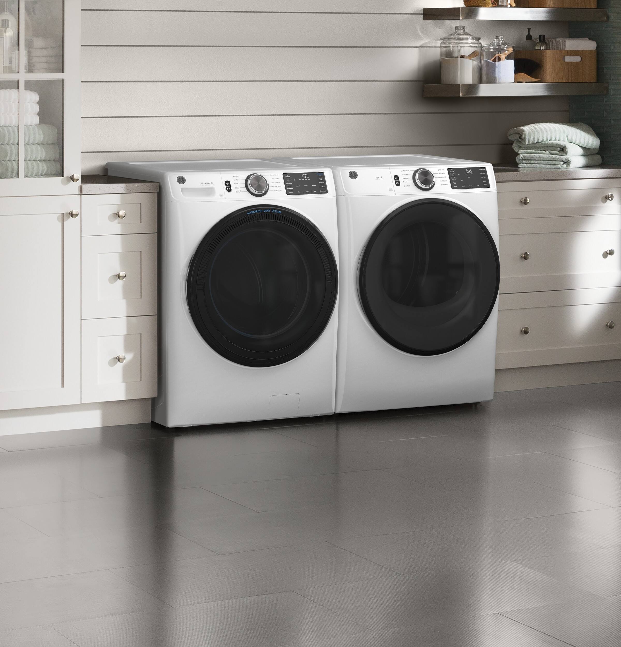 Alt View 13. GE - 7.8 Cu. Ft. Stackable Smart 10-Cycle Electric Dryer - White.