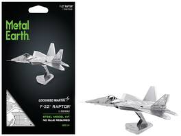 Model Kit Lockheed Martin F-22 Raptor Stealth Aircraft (Moderate Difficulty) Steel Model by Metal Earth - Silver