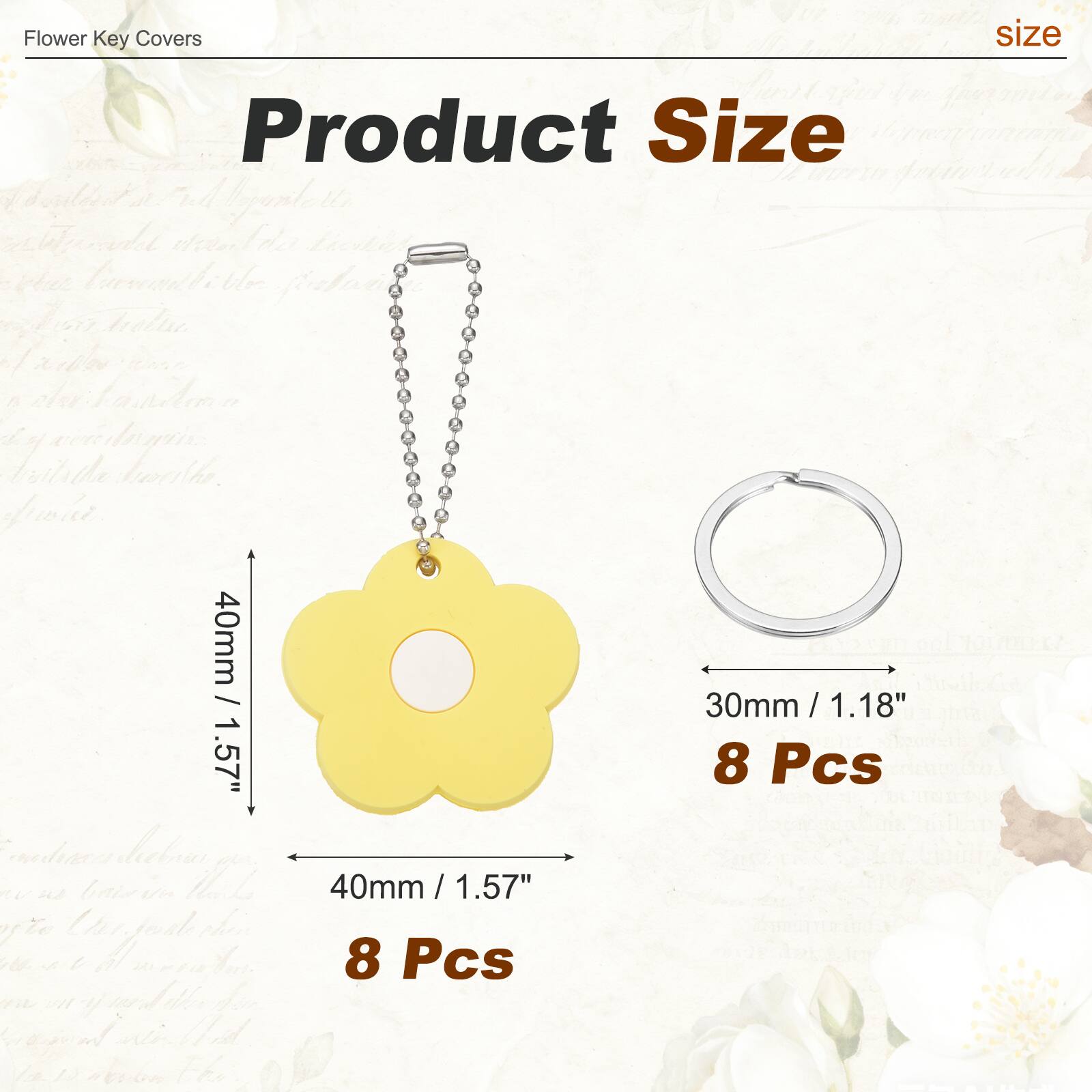 Flower Key Covers

Product Size

40mm / 1.57" 8 Pcs

30mm / 1.18" 8 Pcs