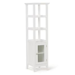 Simpli Home - Acadian 56.1 inch H x 15.75 inch W Bath Storage Tower Bath Cabinet - Pure White