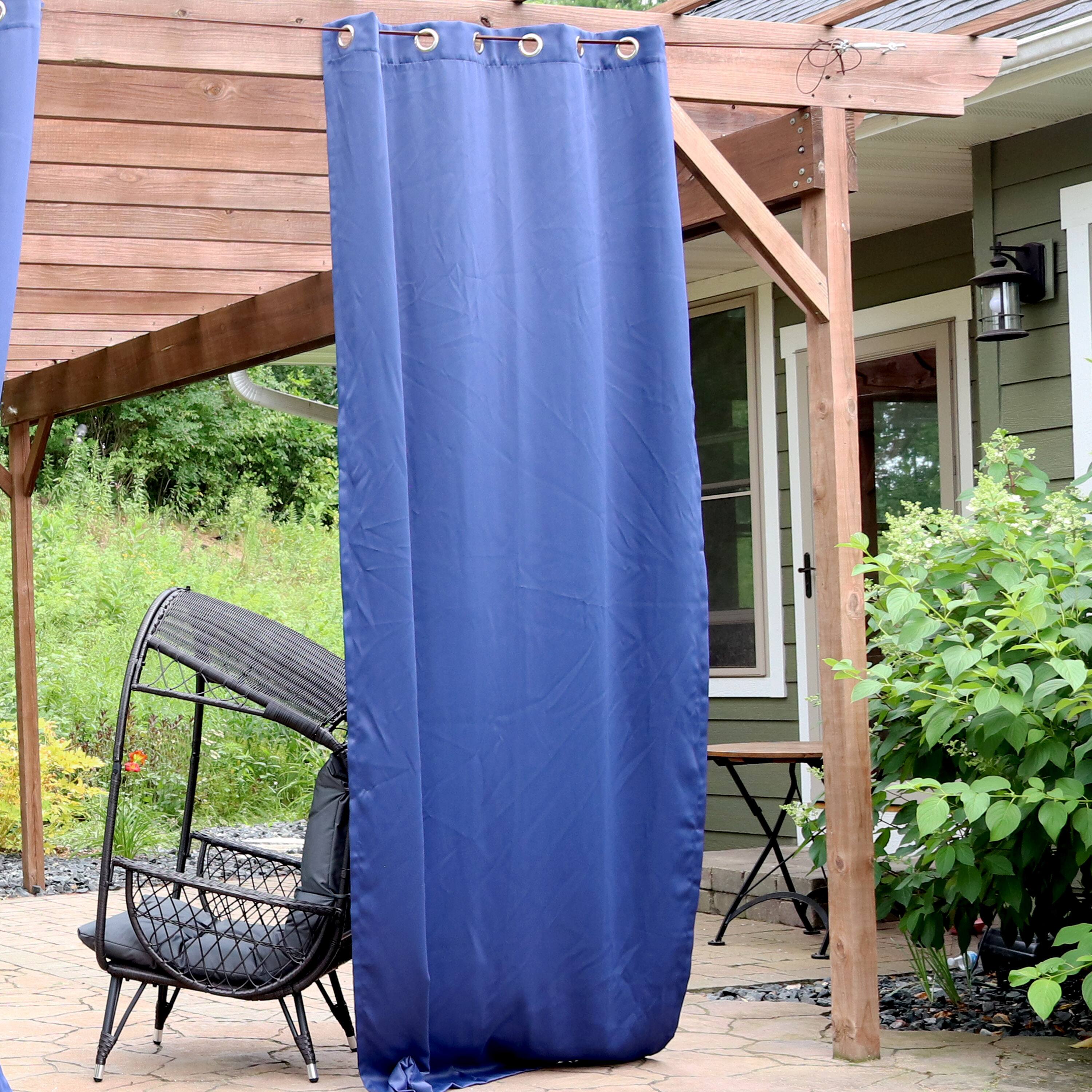 Alt View 1. Sunnydaze - Outdoor Blackout Curtain Panel - 52 in x 120 in - Blue.