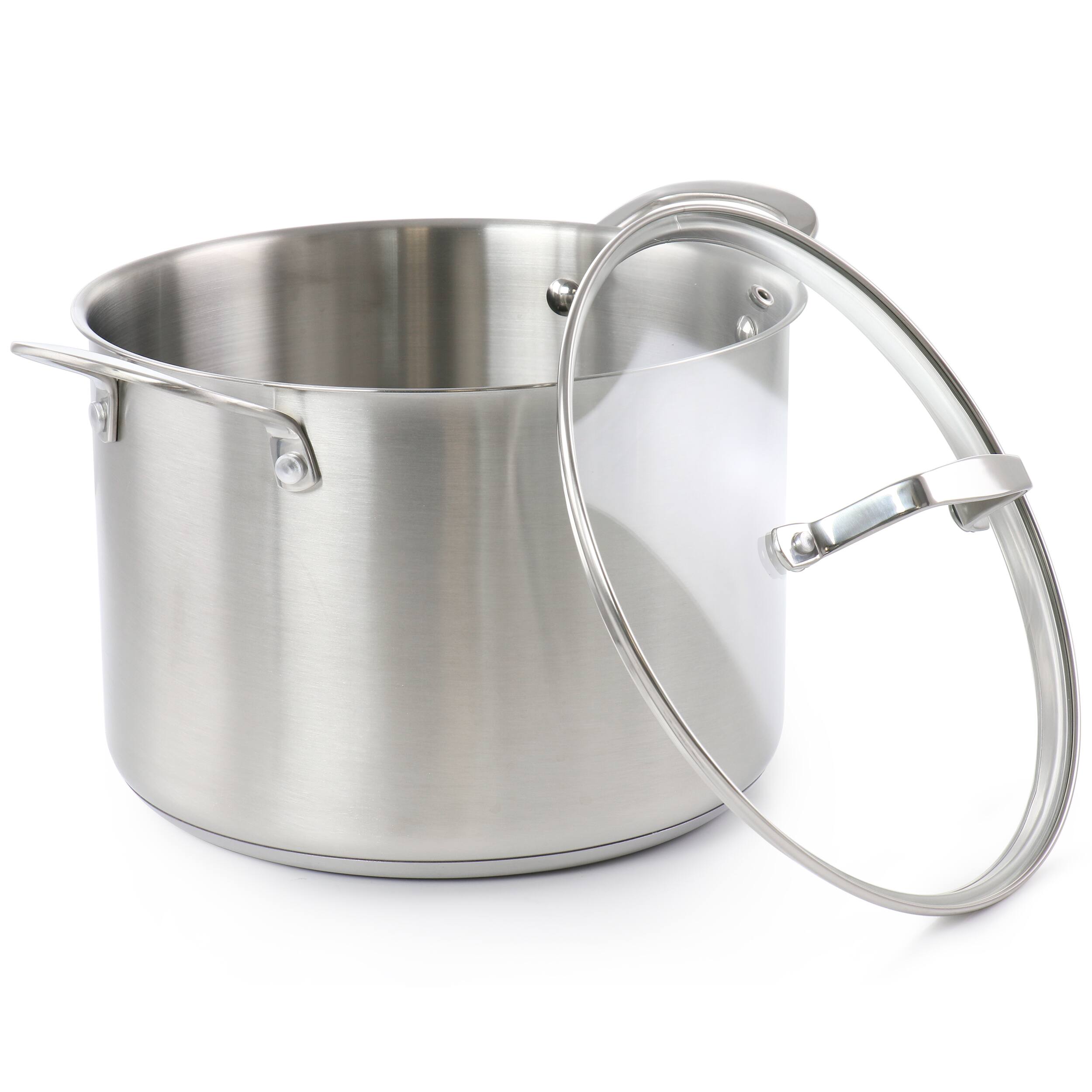 Alt View 1. Martha Stewart - Martha Stewart Everday Midvale 8 Quart Stainless Steel Stock Pot with Lid - Silver.