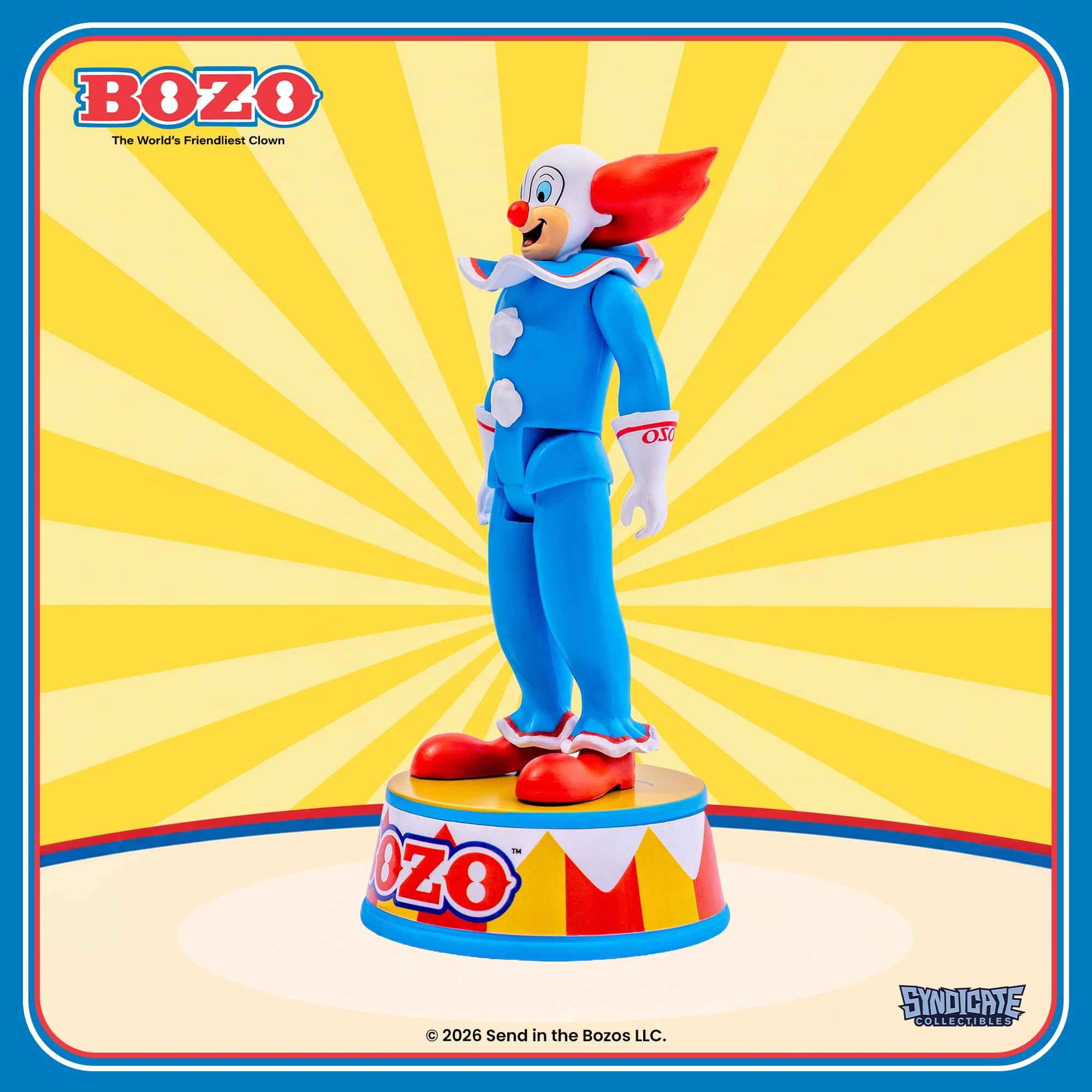 BOZO The World's Friendliest Clown

BOZO
TM

© 2026 Send in the Bozos LLC.

SYNDICATE COLLECTIBLES