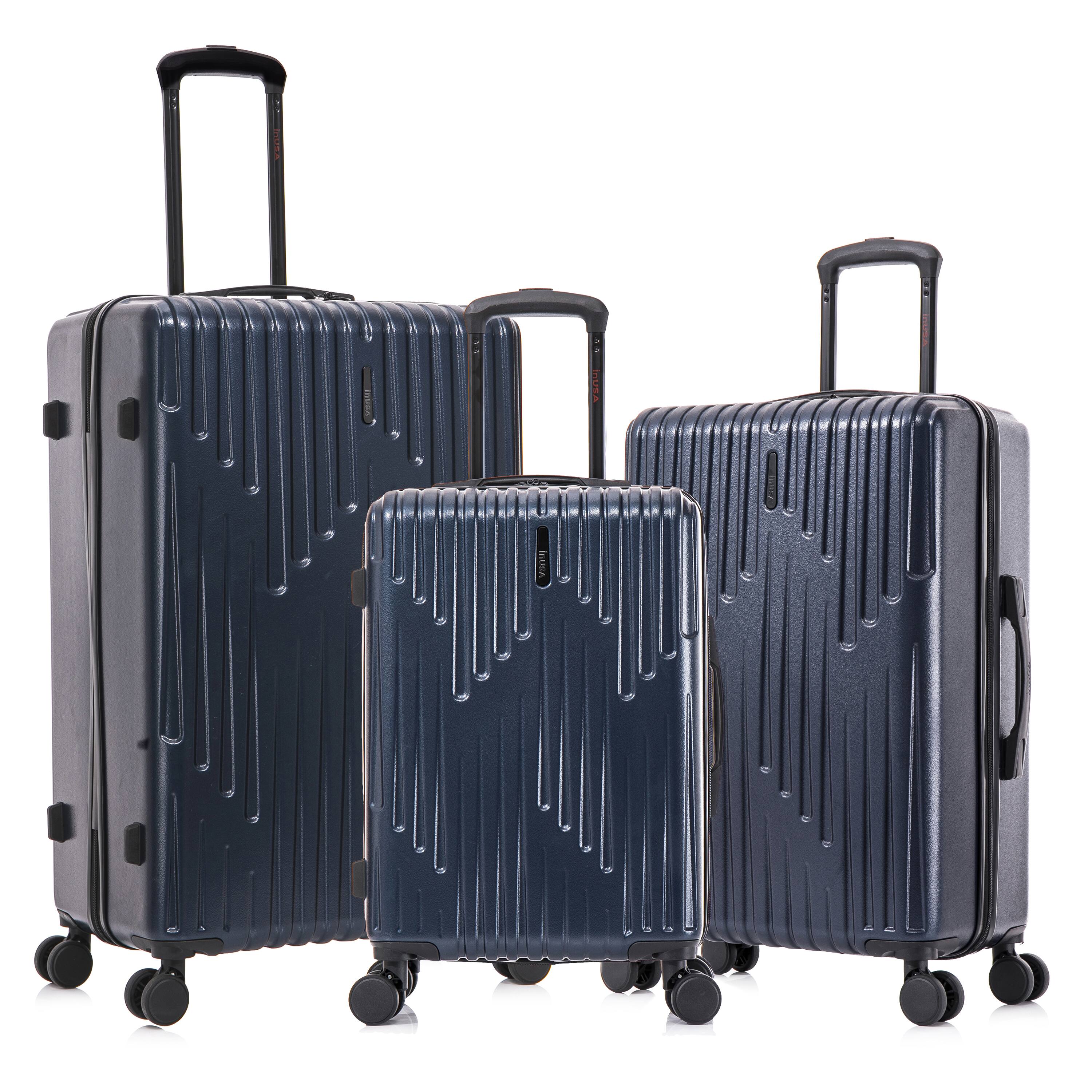 Alt View 2. InUSA - Drip lightweight hardside spinner 3 Piece Luggage Set  20"/24"/28" - NAVY BLUE.
