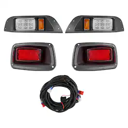 VEVOR - Golf Cart Light Kit,12V,LED Headlight and Taillight Kit with Wiring Harness,Switch,Zip Ties, ABS Housing,High-Brightness - Black