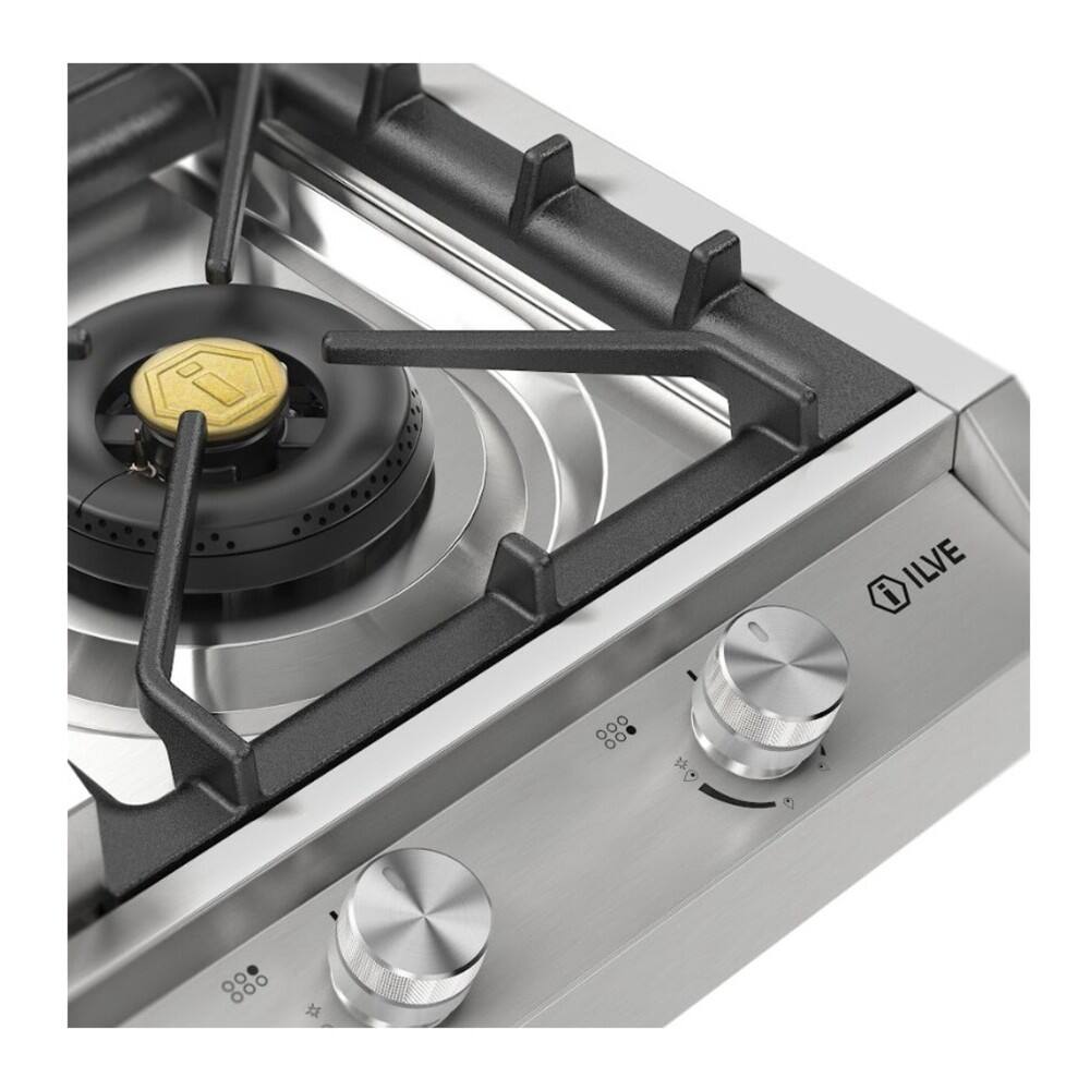 Alt View 5. ILVE - ILVE Professional Plus II Series 36 in. Gas Cooktop with 6 Sealed Burners + Griddle (Liquid Propane, Satin Trim) - Stainless Steel.