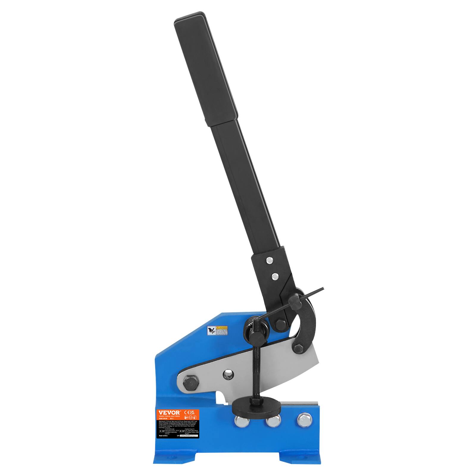 Alt View 5. VEVOR - 5" Manual Hand Plate Shear for Metal Sheet Processing, HS-5 Benchtop Cutter with Q235 Material - Blue.
