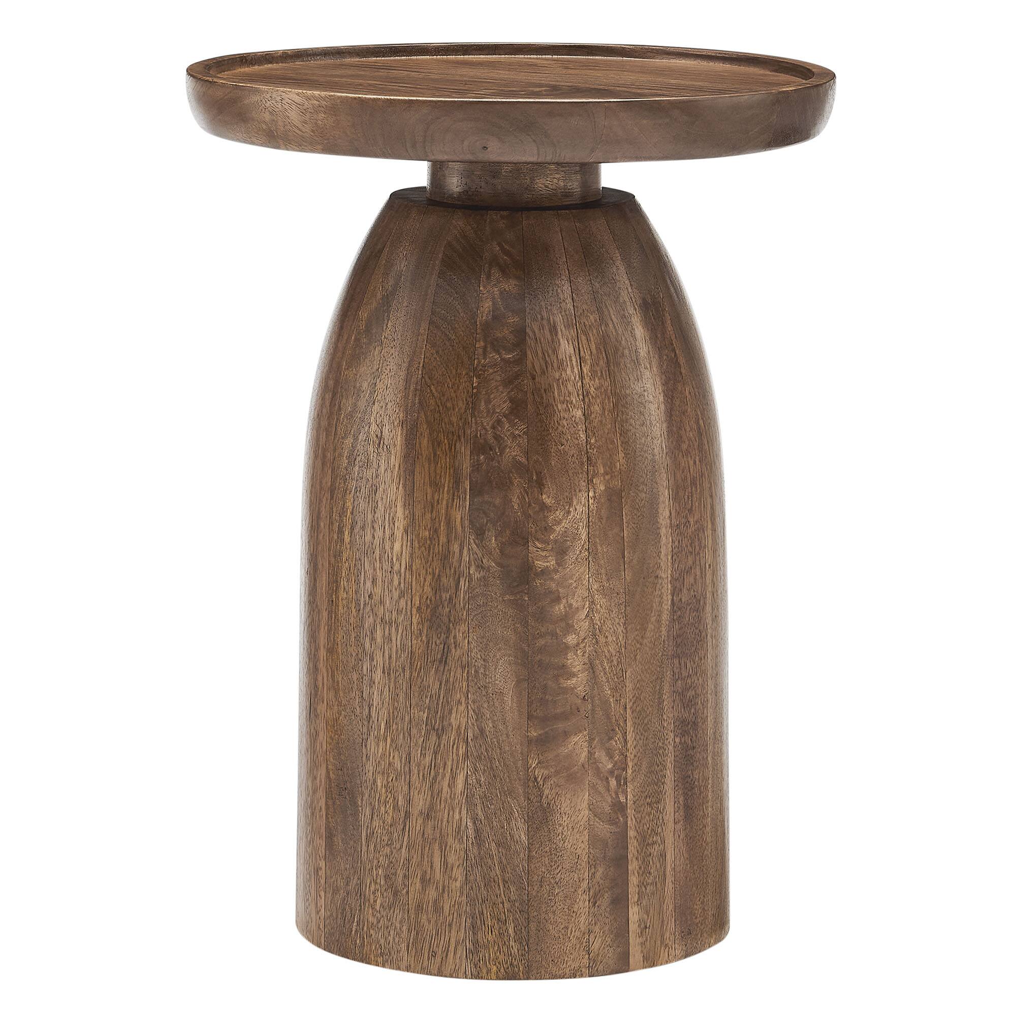 Angle. Modway - Holloway Round Wood Side Table by Modway - Walnut.