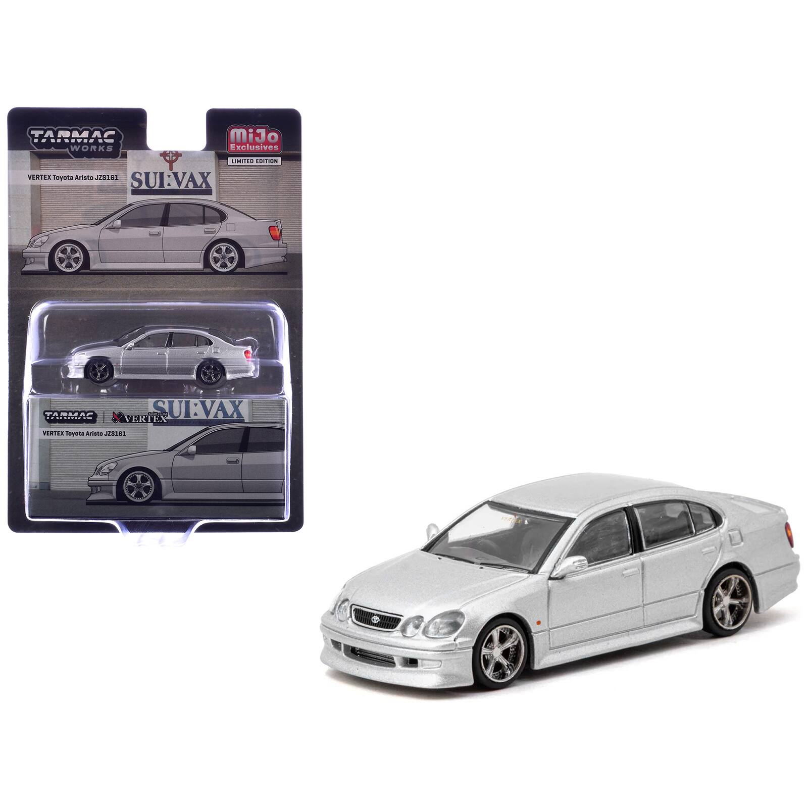 Toyota Vertex Aristo JZS161 RHD (Right Hand Drive) Silver Metallic "Global64" 1/64 Diecast Model Car by Tarmac Works