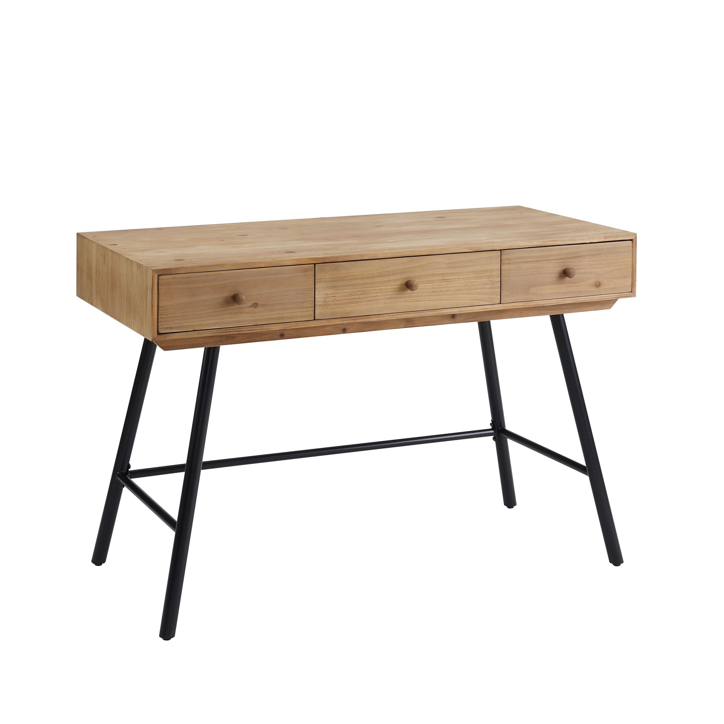 Linon Home Décor - Conners Contemporary 3-Drawer Desk - Natural - Front_Zoom