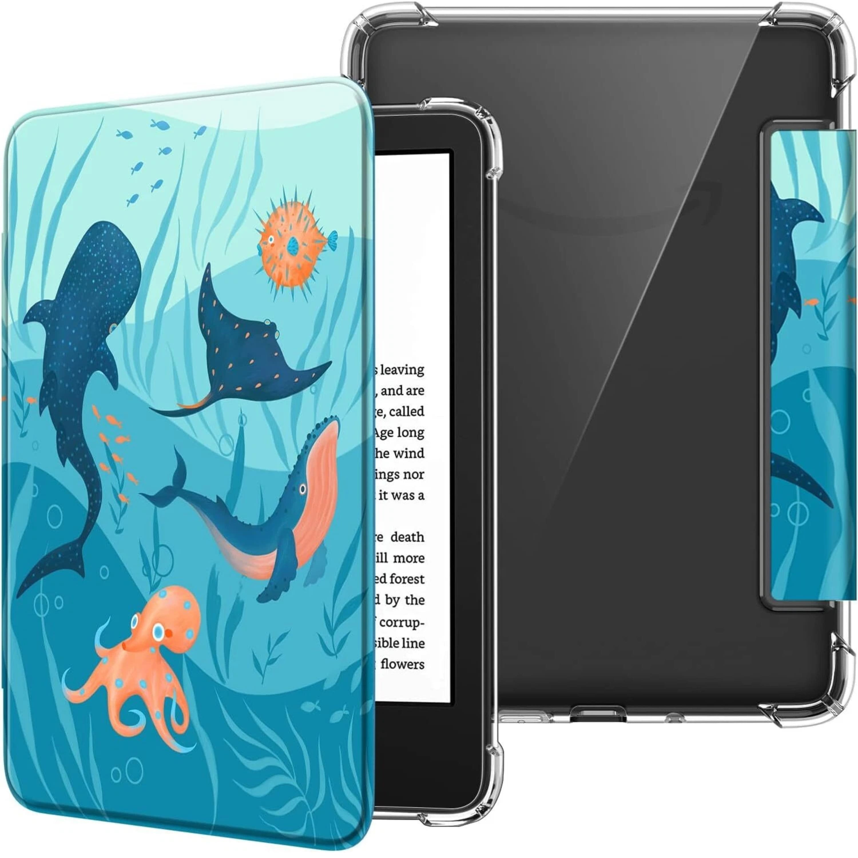 Kitcheniva - Lightweight Clear Slim Case For Kindle 6 Inch 11th Generation - Blue Ocean