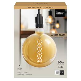 FEIT ELECTRIC - Feit G63 E26 (Medium) Filament LED Bulb Amber White 60 Watt Equivalence 1 pk