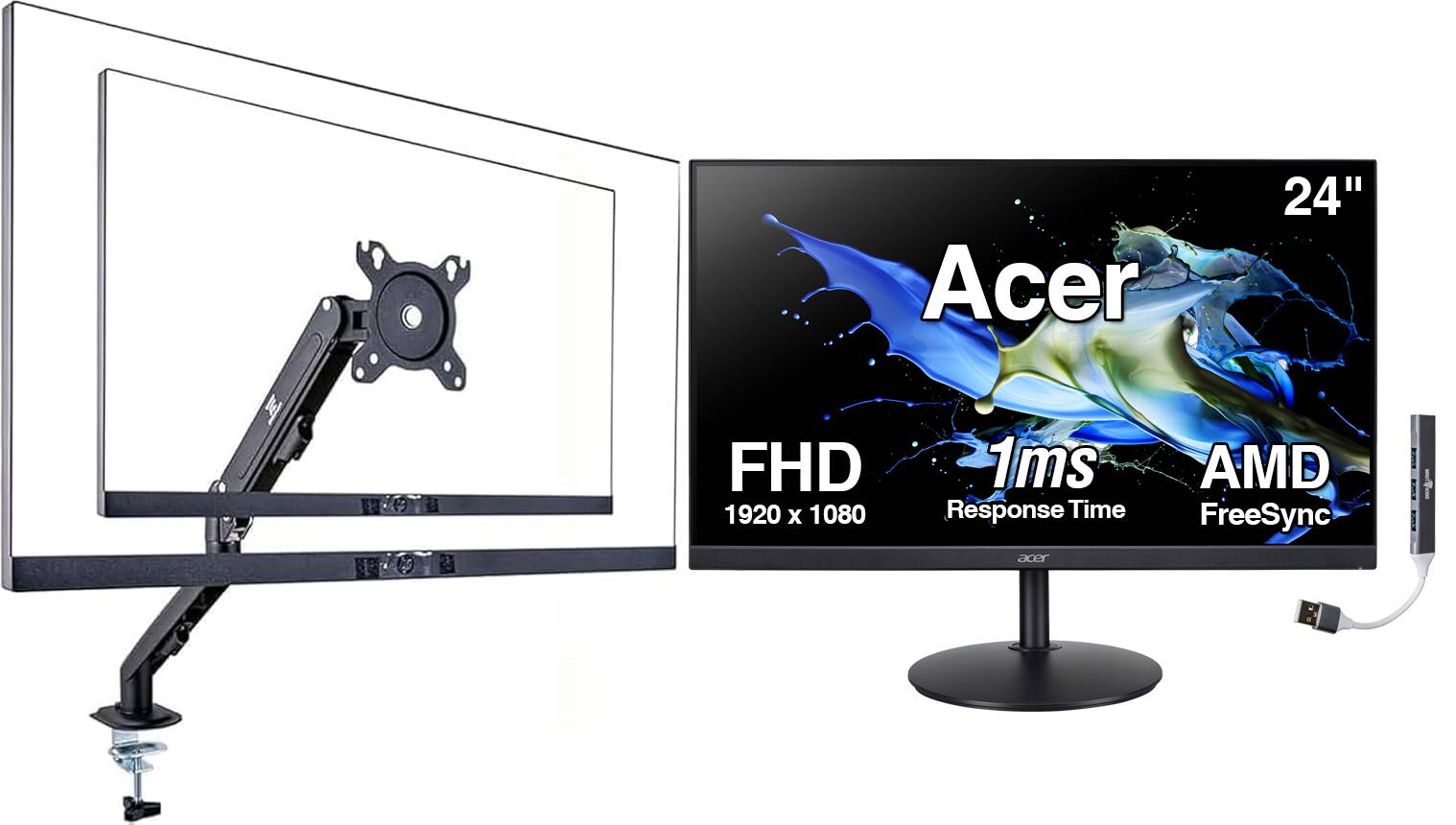 Acer 24" m FHD 1920 x 1080 1ms Response Time AMD FreeSync