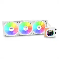 Front. Thermaltake - LB360-S ARGB Sync AIO Liquid Cooler - White.