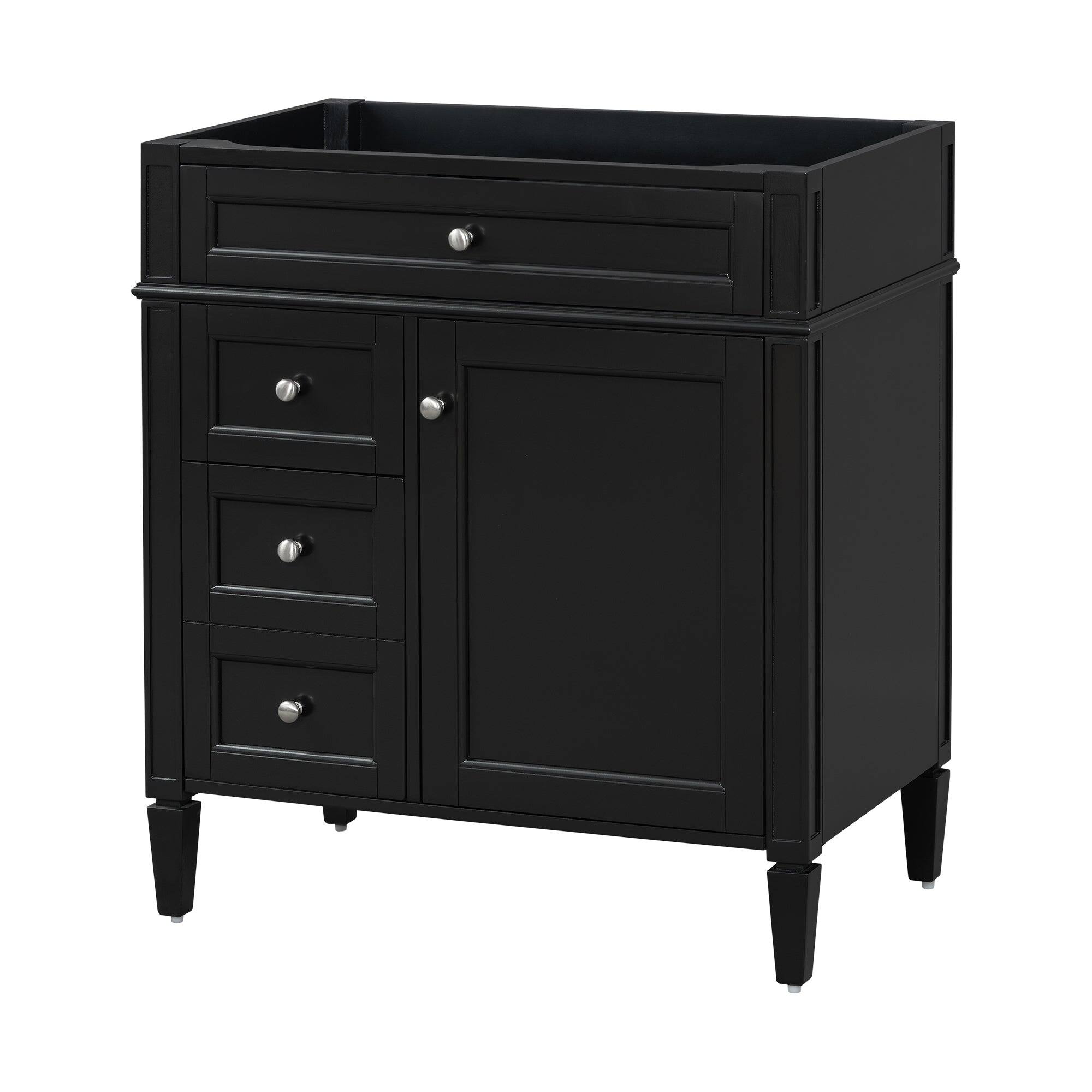 Alt View 7. Boyel Living - 30 Inch Bathroom Vanity Cabinet Only No Sink Green 2 Drawers and Tip Out DrawerBlack - Black.