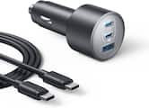 Anker - iPhone 17 USB-C Car Charger, 167.5W Max 3-Port - Gray