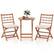 Front. Costway - 3 PCS Acacia Wood Patio Bistro Set Folding Outdoor Table and Chairs with Cushions - Off White,Natural.