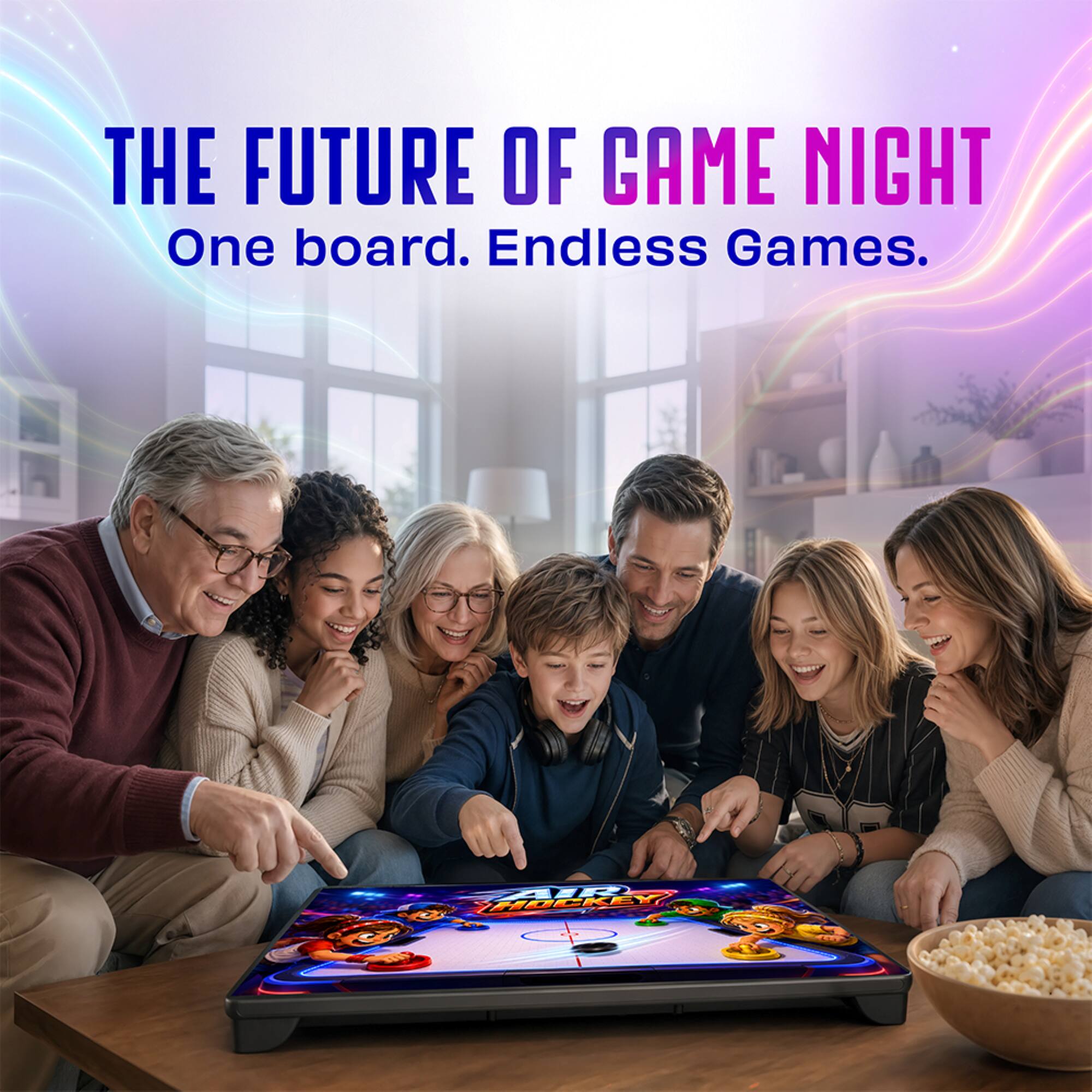 THE FUTURE OF GAME NIGHT  
One board. Endless Games.  
HOCKEY AIR
