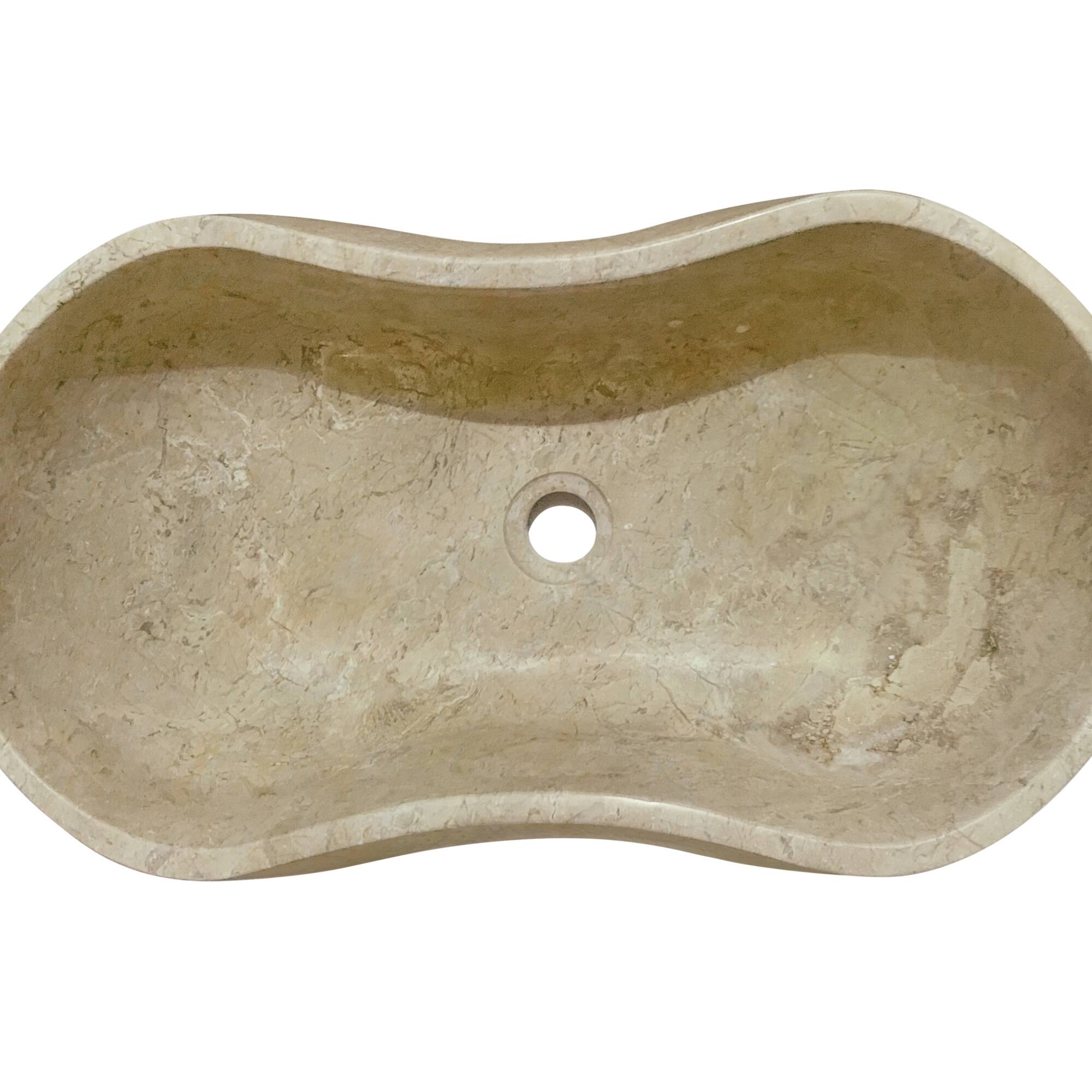 Alt View 2. ELEMENT ACE - Elegant Natural Marble Bathroom Vessel Sink with Polished Surface and Unique Veining Patterns - Beige+Gold,Beige+yellow,Gold.