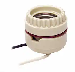 Leviton - 1-Circuit 2-Piece Keyless Lamp Holder Medium Base 660W Model 8101 - White