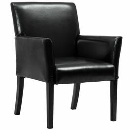 WELLFOR - Modern PU Leather Executive Armchair - Black