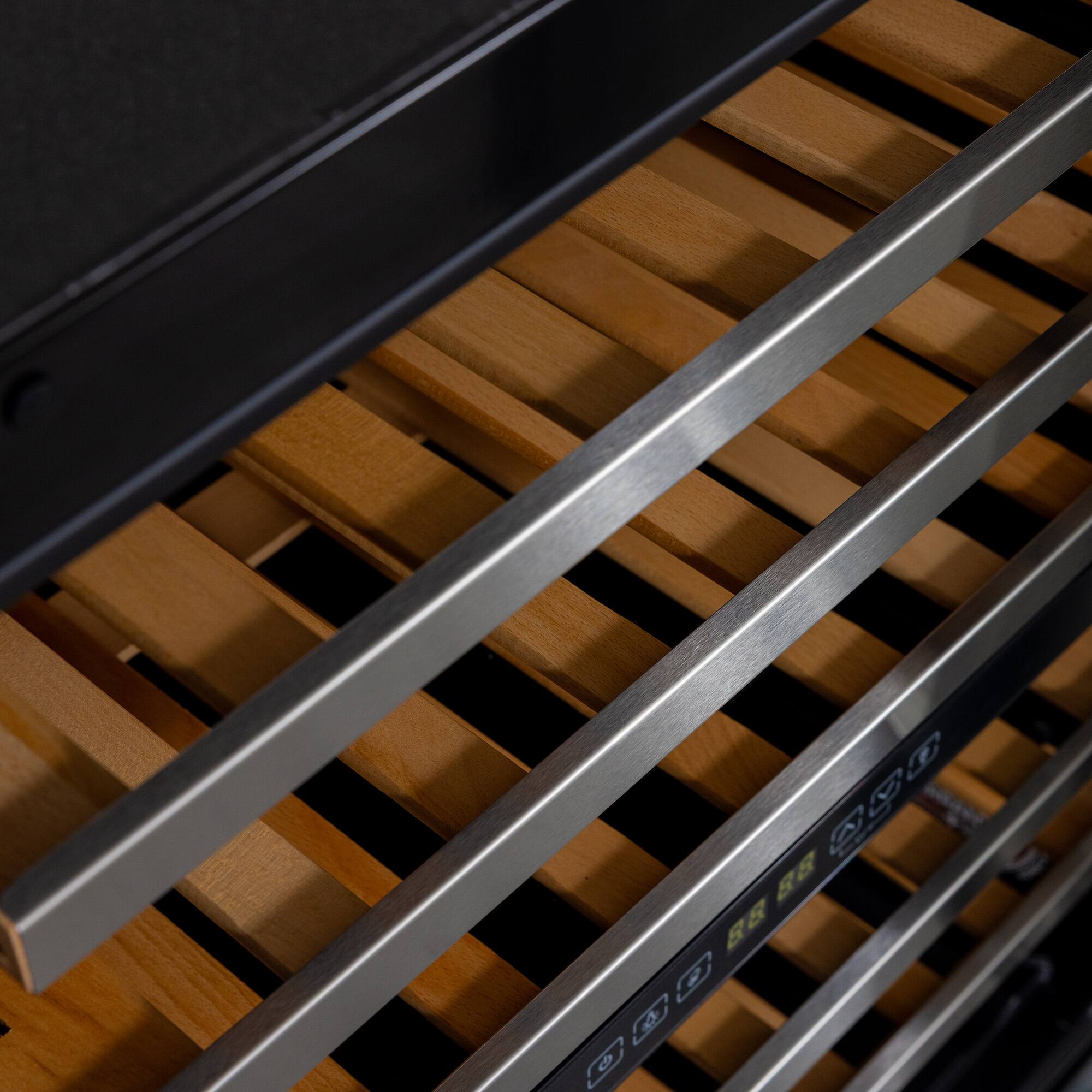 Left. Kucht - 24 in. Dual Zone 52-Wine Bottles Wine Cooler in Stainless Steel - Stainless Steel.