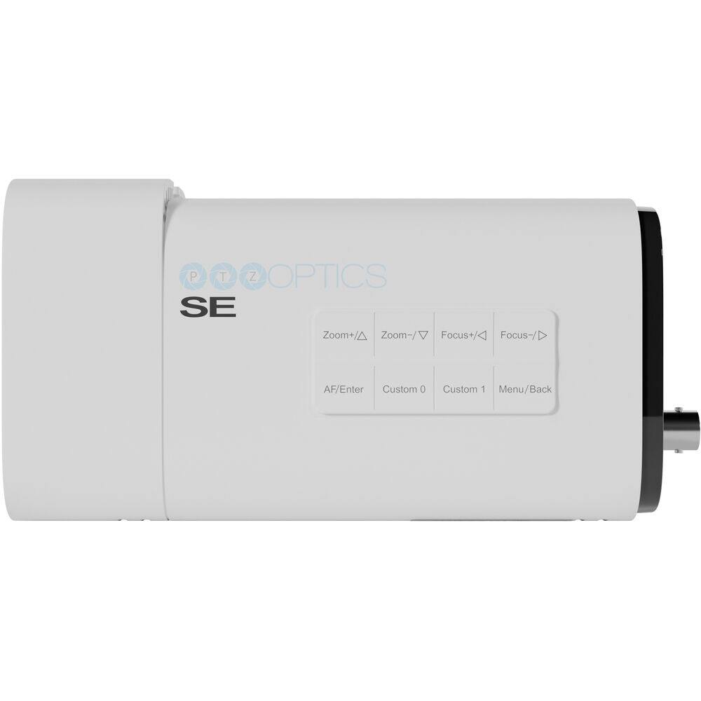 P T Z OPTICS  
SE  

Zoom+ △  
Zoom- ▽  
Focus+ △  
Focus- ▽  
AF/Enter  
Custom 0  
Custom 1  
Menu/Back