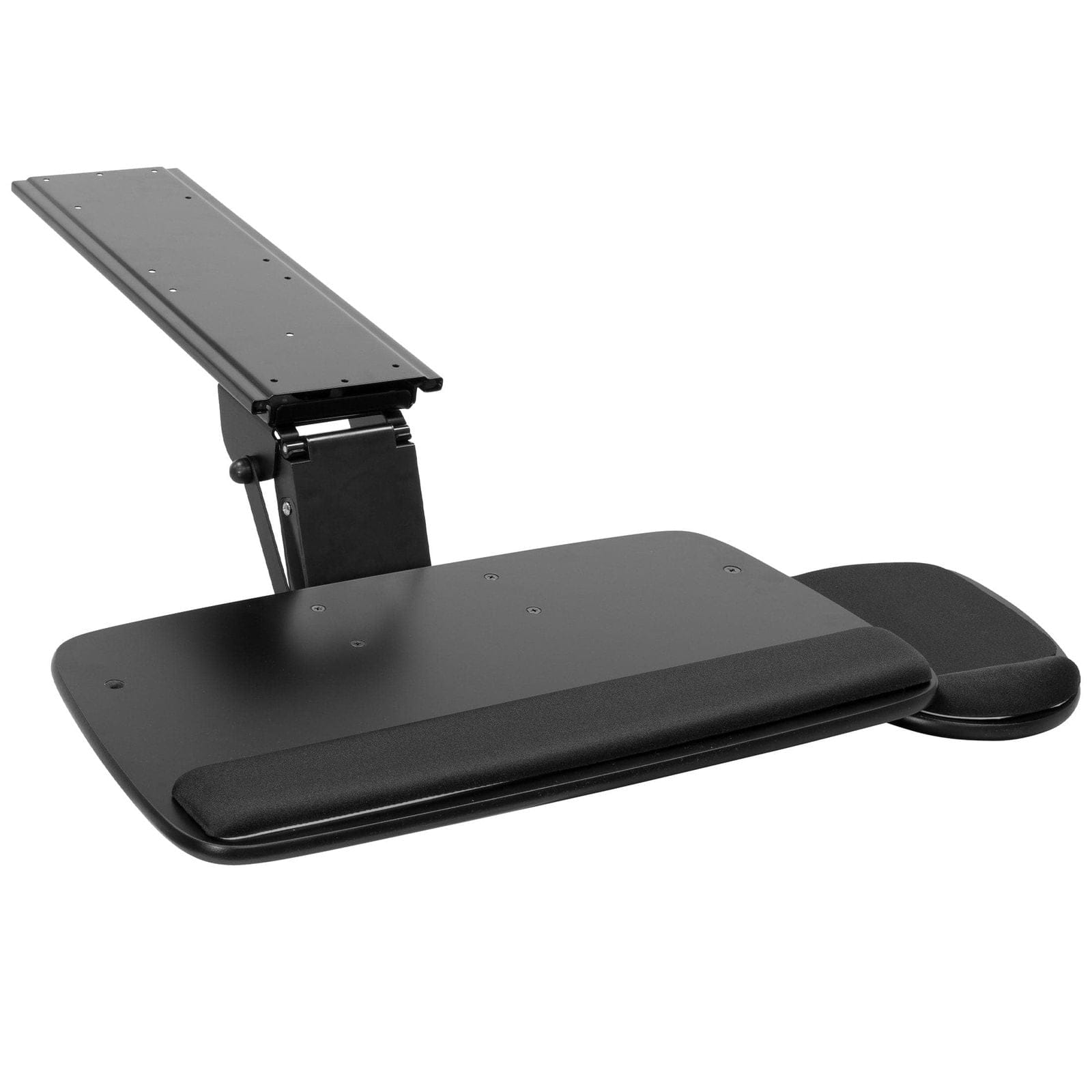 Front. Mount-It! - Under Desk Keyboard Platform with Wrist Rest Pad, Adjustable Tray for Ergonomic Typing, Black - Black.