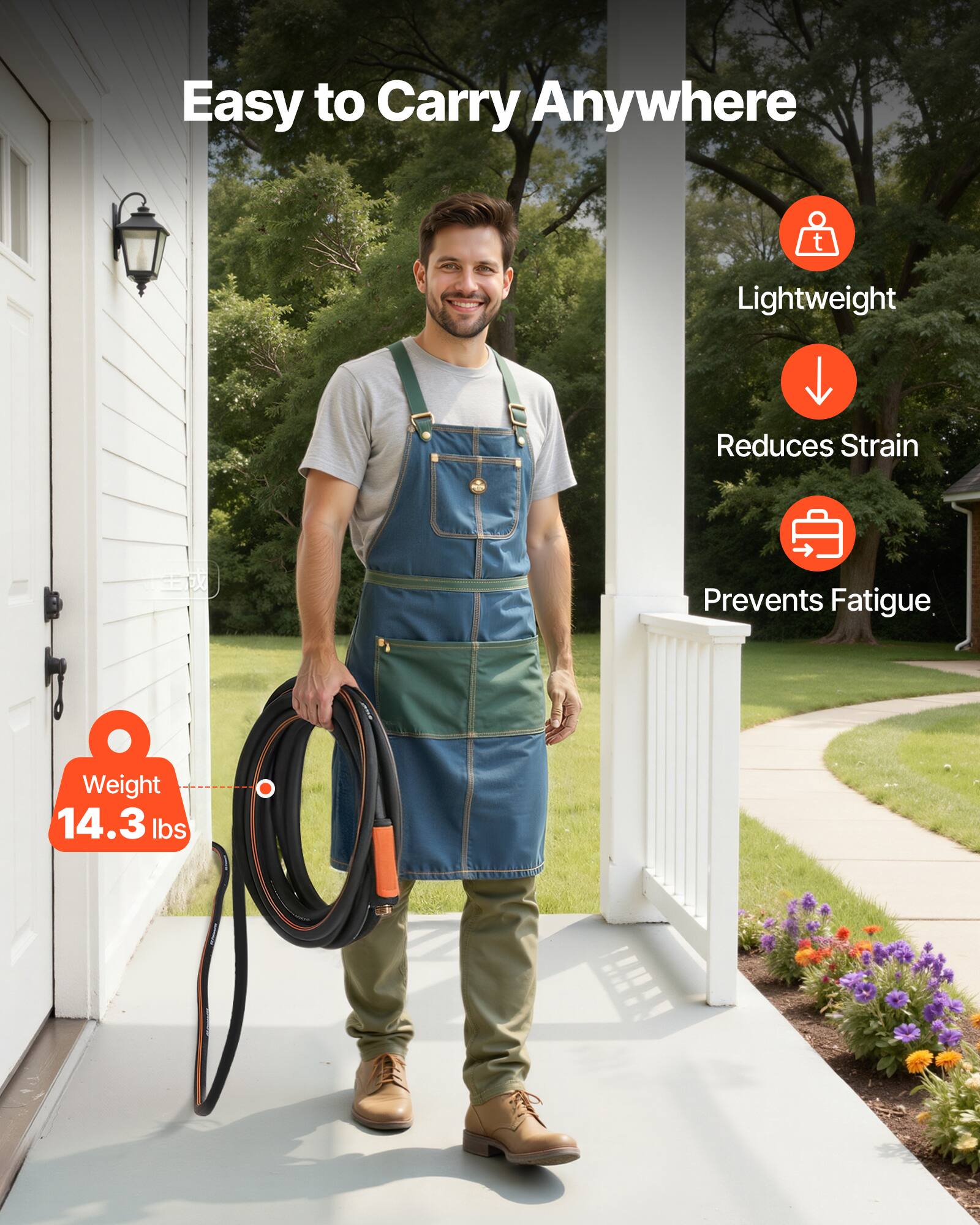 Easy to Carry Anywhere  
Lightweight  
Reduces Strain  
Prevents Fatigue  
Weight: 14.3 lbs