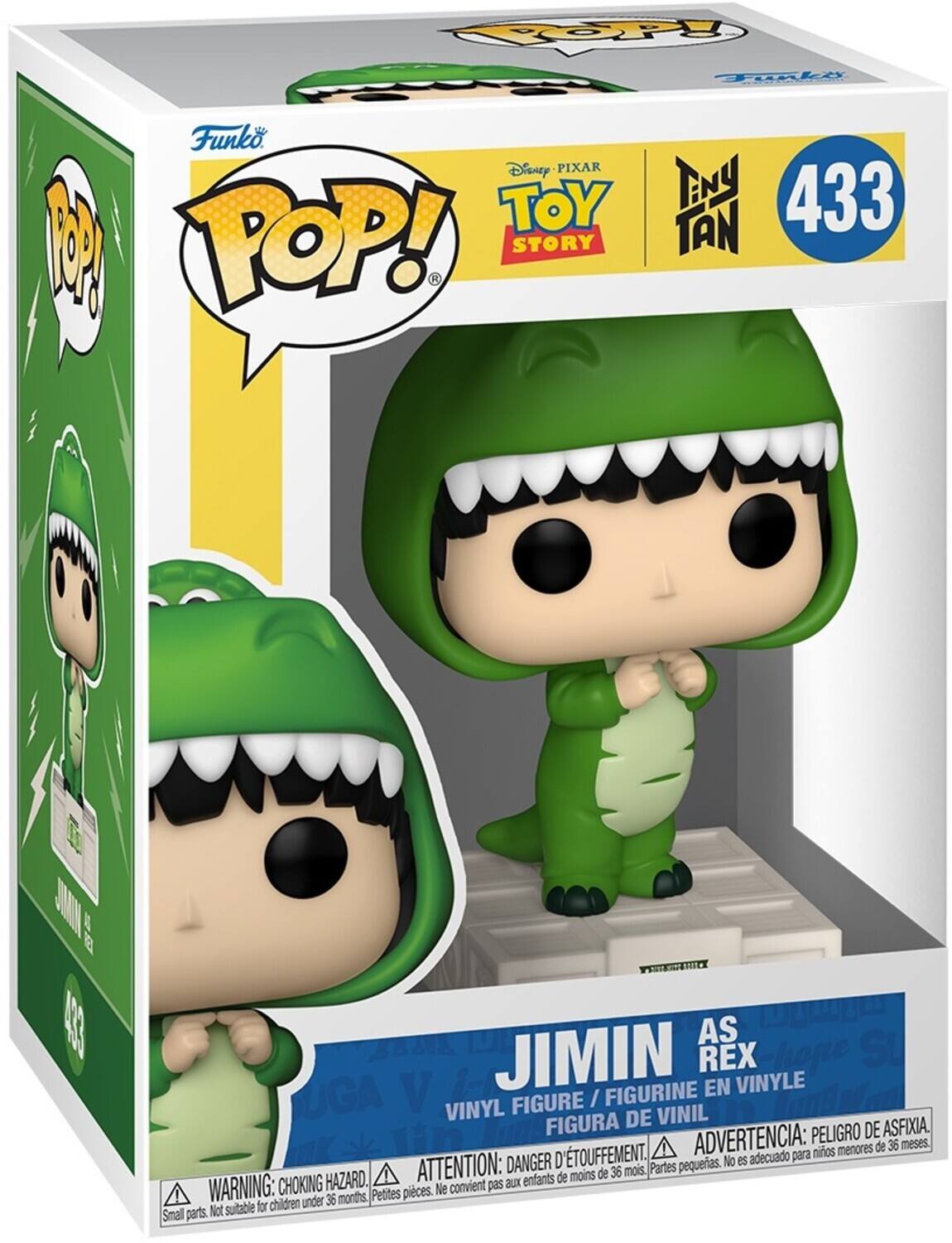 Funko, Disney Pixar Toy Story, 433, POP!, TAN, 13", Jimin, Rex, Vinyl Figure, Vinyl Figure, Vinyl Figure, Peligro de asfixia, Danger d'étouffement, Advertencia: peligro de asfixia, Warning: choking hazard, Attention: choking hazard, Not suitable for children under 36 months, Parts pequeñas, No es adecuado para niños menores de 36 meses, Petites pièces, Not suitable for children under 36 months, Small parts.