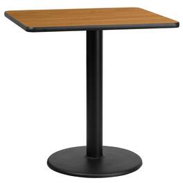 Emma + Oliver - 30" Square Laminate Table Top with 18" Round Table Height Base - Natural