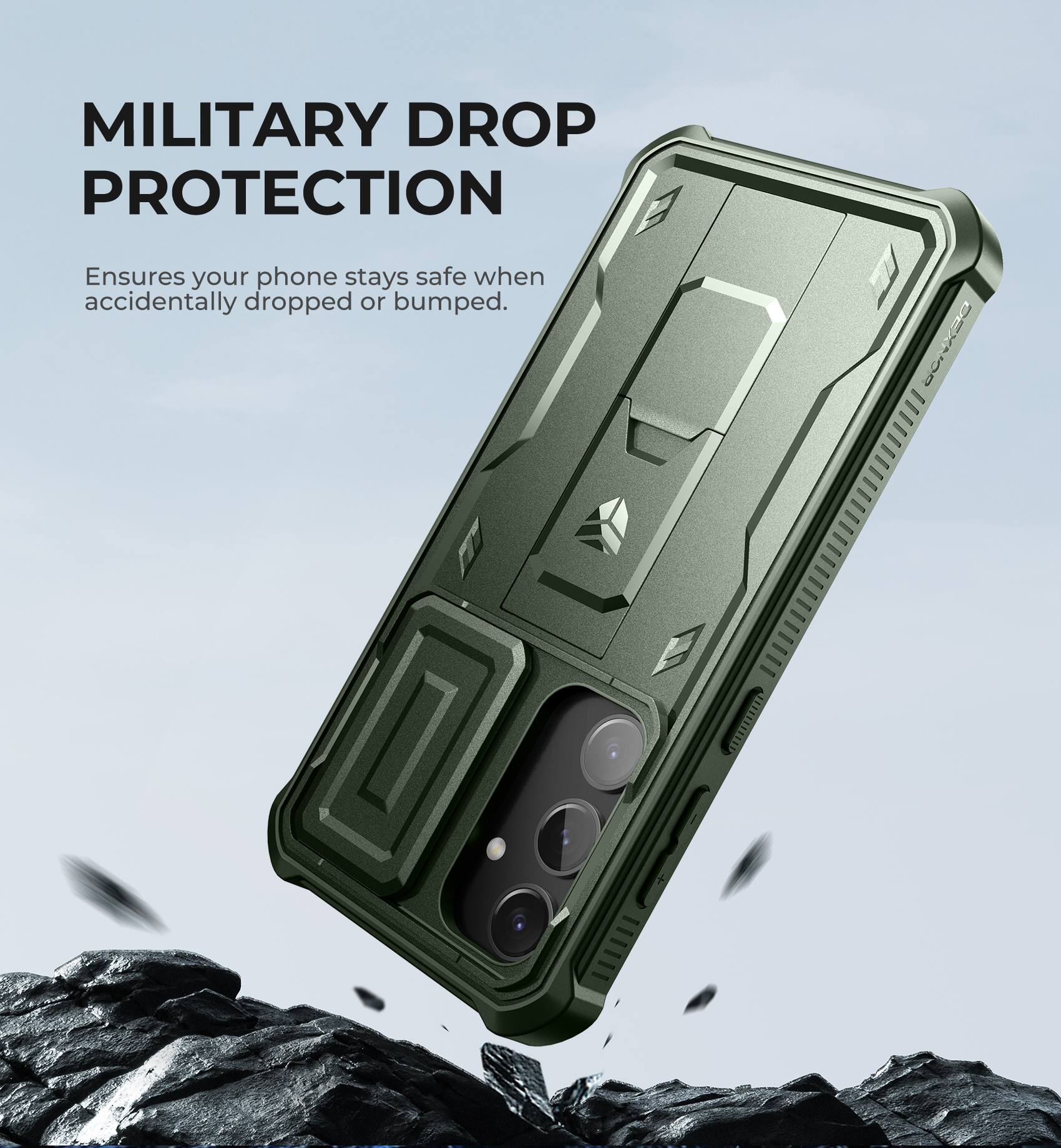 MILITARY DROP PROTECTION
Ensures your phone stays safe when accidentally dropped or bumped.
DEXNOR