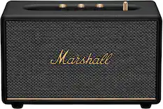 Front. Marshall - Acton III Bluetooth Home Speaker with Bass / Treble / Volume Controls and 3.5 mm Auxiliary Input - Black.
