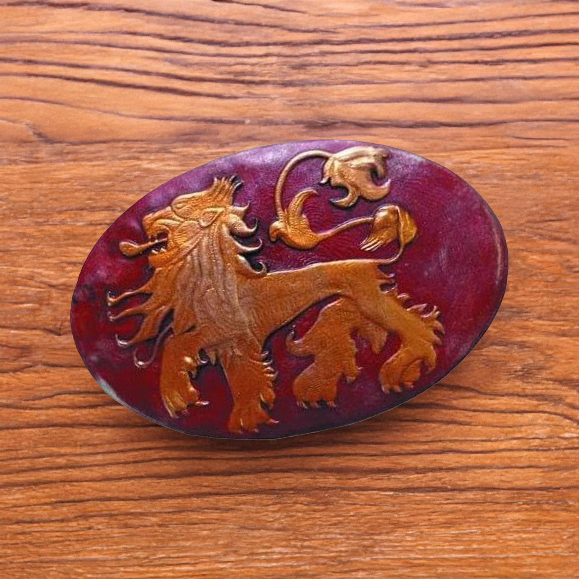 Alt View 1. Dark Horse Comics - Game Of Thrones Metal Shield Pin Lannister - Red.