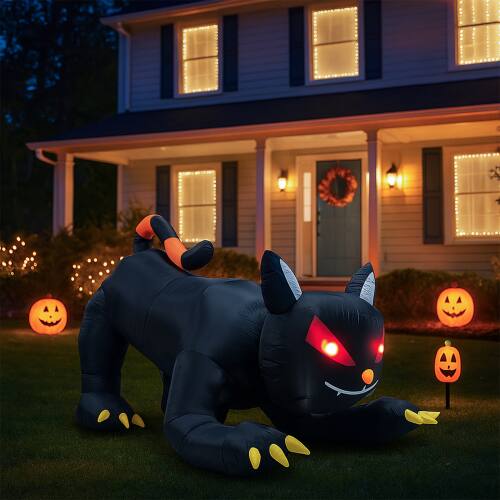 Alt View 9. Winado - 6.5 FT Halloween Inflatables Animated Black Cat with Shakable Head for Outdoor Decoration - Multicolor.