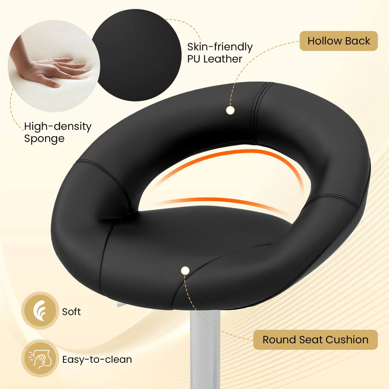 Skin-friendly PU Leather Hollow Back High-density Sponge Soft Round Seat Cushion Easy-to-clean