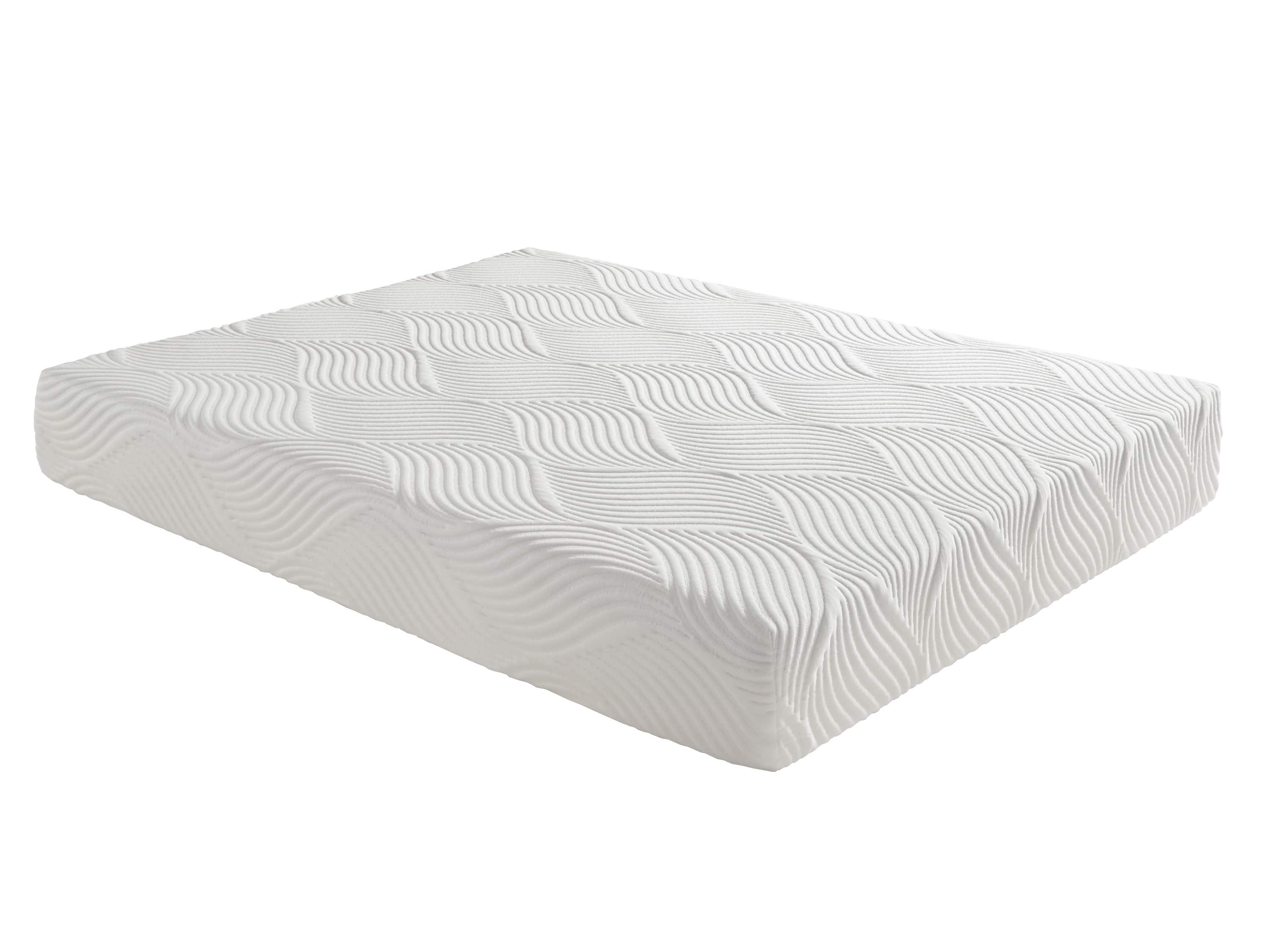 Glintex - 10" California King Gel Infused Memory Foam Mattress, Firm Comfort, Cooling Design, Mattress in a Box - White